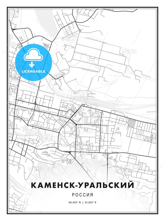 КАМЕНСК-УРАЛЬСКИЙ / Kamensk-Uralsky, Russia, Modern Print Template in Various Formats - HEBSTREITS Sketches