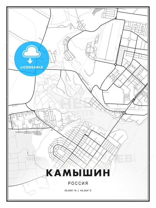 КАМЫШИН / Kamyshin, Russia, Modern Print Template in Various Formats - HEBSTREITS Sketches
