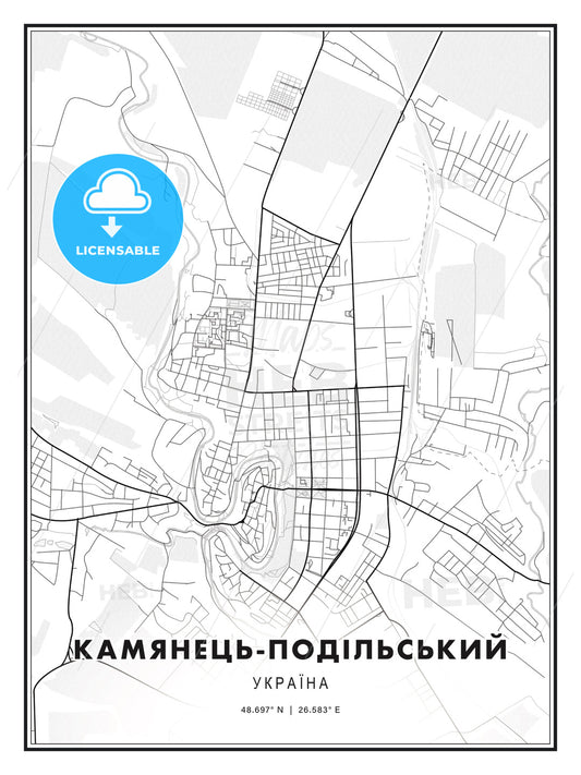 КАМЯНЕЦЬ-ПОДІЛЬСЬКИЙ / Kamianets-Podilskyi, Ukraine, Modern Print Template in Various Formats - HEBSTREITS Sketches
