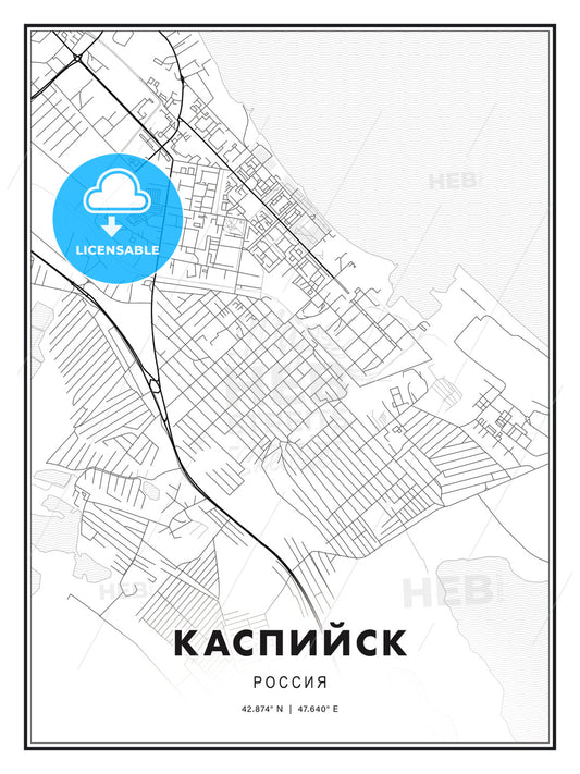 КАСПИЙСК / Kaspiysk, Russia, Modern Print Template in Various Formats - HEBSTREITS Sketches