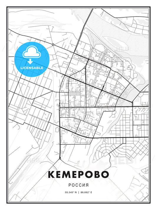 КЕМЕРОВО / Kemerovo, Russia, Modern Print Template in Various Formats - HEBSTREITS Sketches