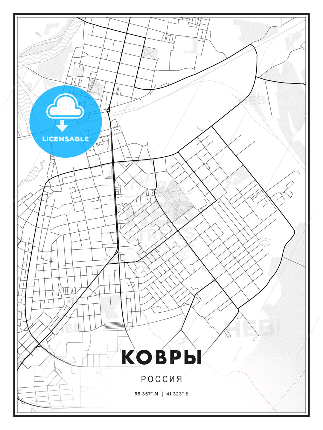 КОВРЫ / Kovrov, Russia, Modern Print Template in Various Formats - HEBSTREITS Sketches