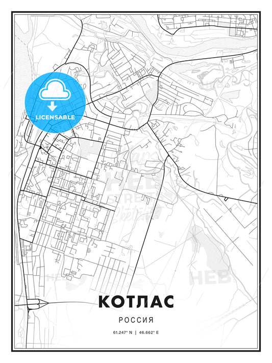 КОТЛАС / Kotlas, Russia, Modern Print Template in Various Formats - HEBSTREITS Sketches
