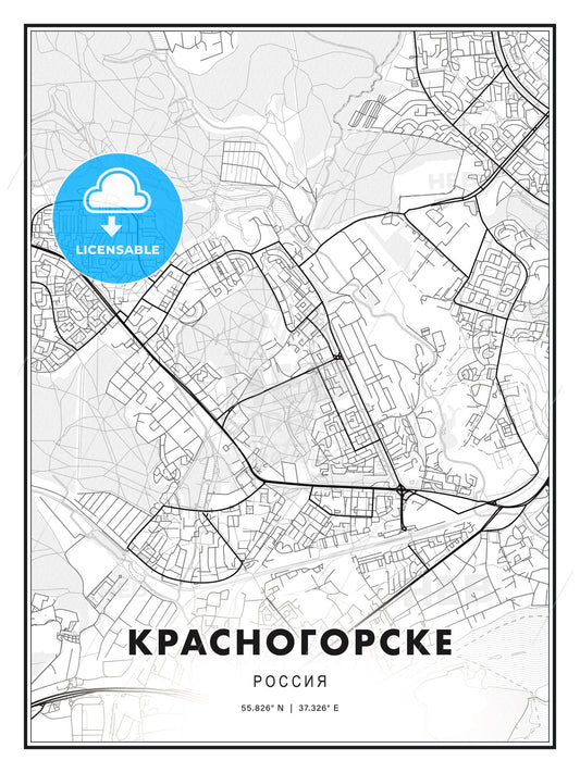 КРАСНОГОРСКЕ / Krasnogorsk, Russia, Modern Print Template in Various Formats - HEBSTREITS Sketches