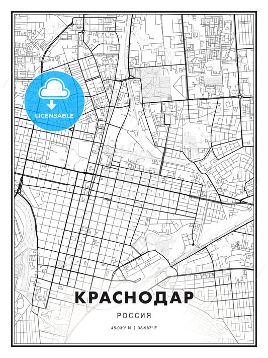 КРАСНОДАР / Krasnodar, Russia, Modern Print Template in Various Formats - HEBSTREITS Sketches