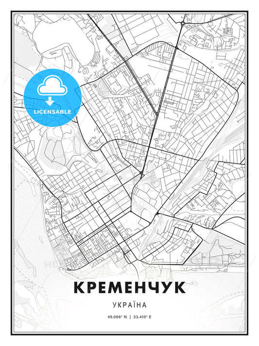 КРЕМЕНЧУК / Kremenchuk, Ukraine, Modern Print Template in Various Formats - HEBSTREITS Sketches