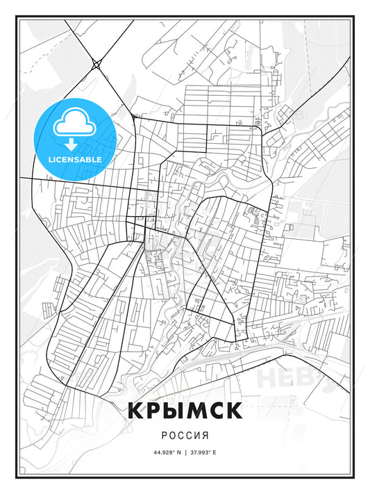 КРЫМСК / Krymsk, Russia, Modern Print Template in Various Formats - HEBSTREITS Sketches