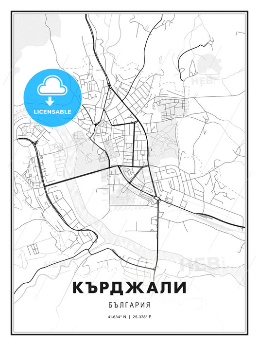 КЪРДЖАЛИ / Kardzhali, Bulgaria, Modern Print Template in Various Formats - HEBSTREITS Sketches