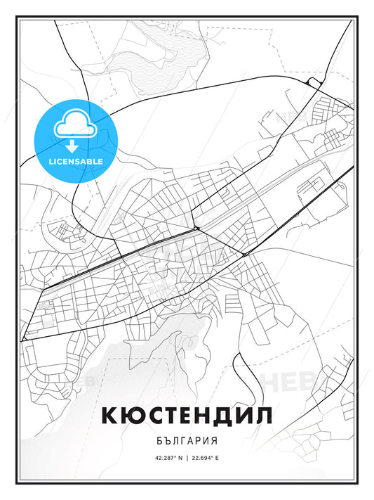 КЮСТЕНДИЛ / Kyustendil, Bulgaria, Modern Print Template in Various Formats - HEBSTREITS Sketches