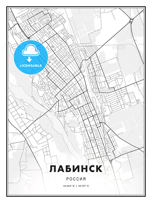 ЛАБИНСК / Labinsk, Russia, Modern Print Template in Various Formats - HEBSTREITS Sketches