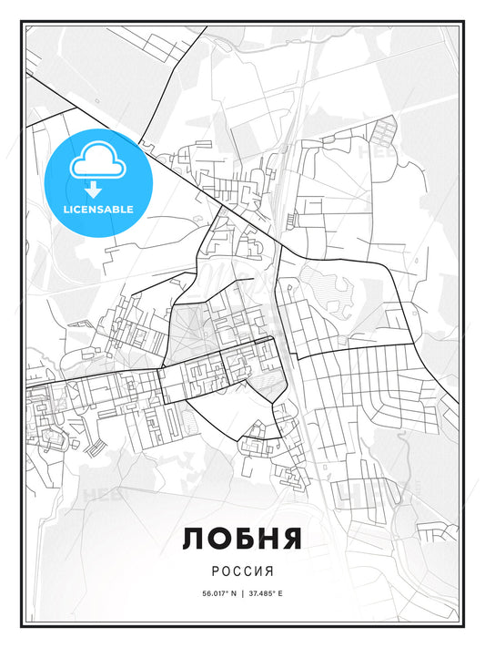 ЛОБНЯ / Lobnya, Russia, Modern Print Template in Various Formats - HEBSTREITS Sketches