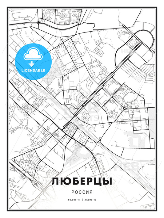 ЛЮБЕРЦЫ / Lyubertsy, Russia, Modern Print Template in Various Formats - HEBSTREITS Sketches