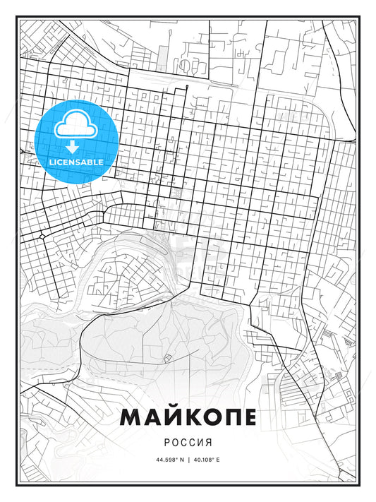 МАЙКОПЕ / Maykop, Russia, Modern Print Template in Various Formats - HEBSTREITS Sketches