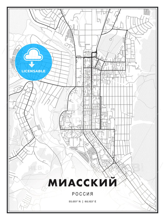МИАССКИЙ / Miass, Russia, Modern Print Template in Various Formats - HEBSTREITS Sketches