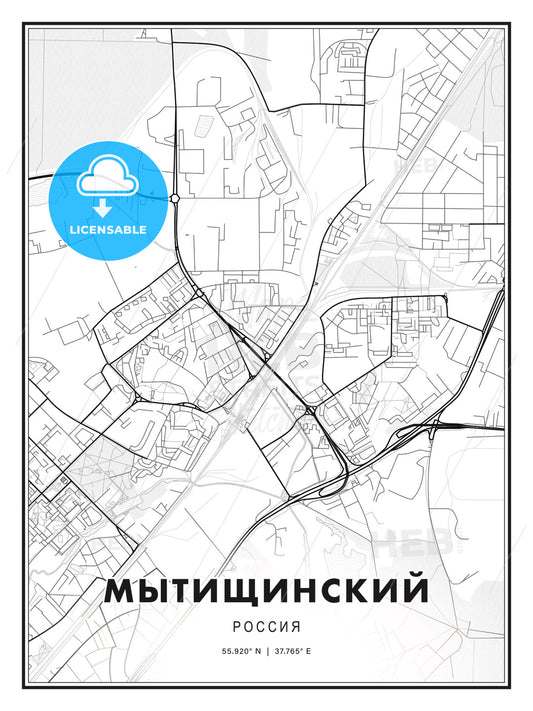 МЫТИЩИНСКИЙ / Mytishchi, Russia, Modern Print Template in Various Formats - HEBSTREITS Sketches