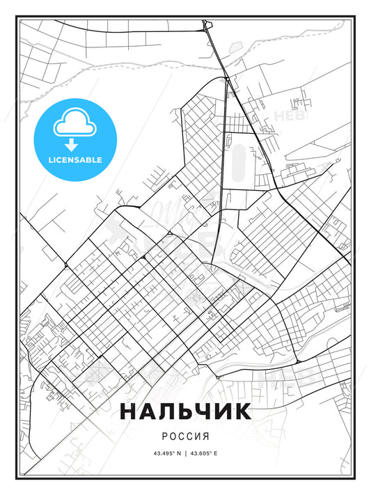 НАЛЬЧИК / Nalchik, Russia, Modern Print Template in Various Formats - HEBSTREITS Sketches