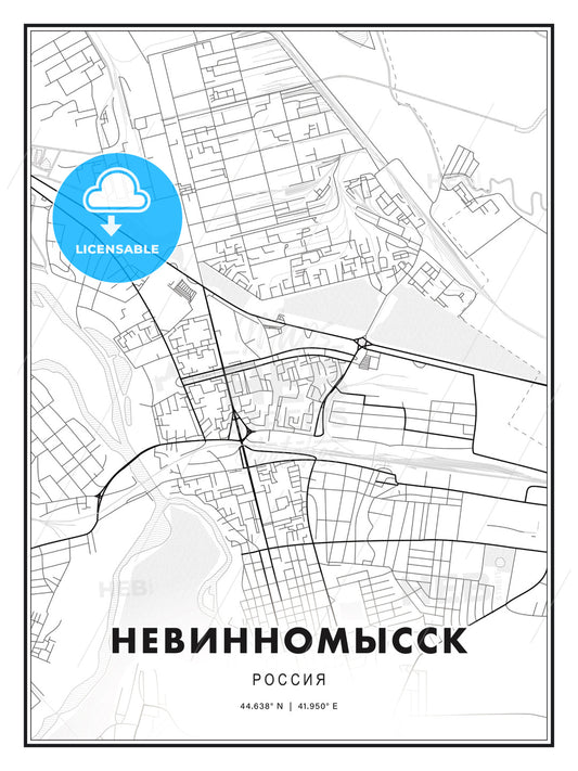 НЕВИННОМЫССК / Nevinnomyssk, Russia, Modern Print Template in Various Formats - HEBSTREITS Sketches