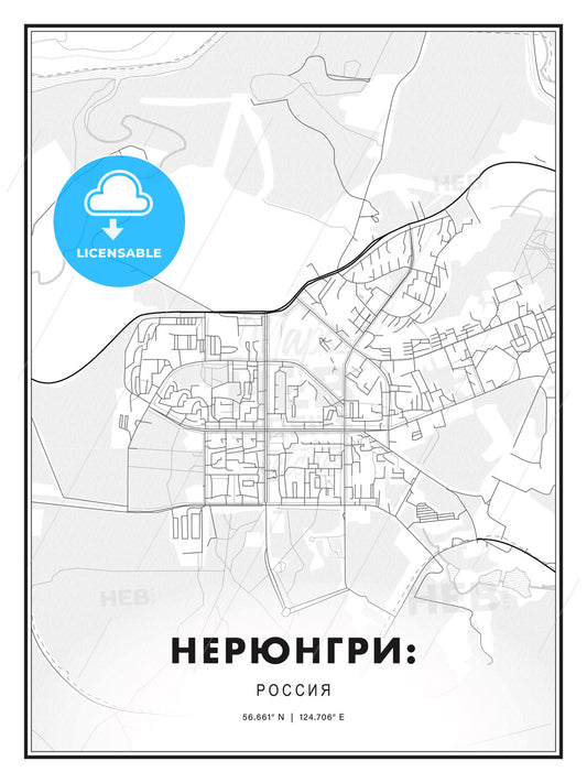 НЕРЮНГРИ: / Neryungri, Russia, Modern Print Template in Various Formats - HEBSTREITS Sketches