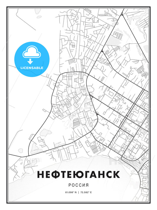 НЕФТЕЮГАНСК / Nefteyugansk, Russia, Modern Print Template in Various Formats - HEBSTREITS Sketches
