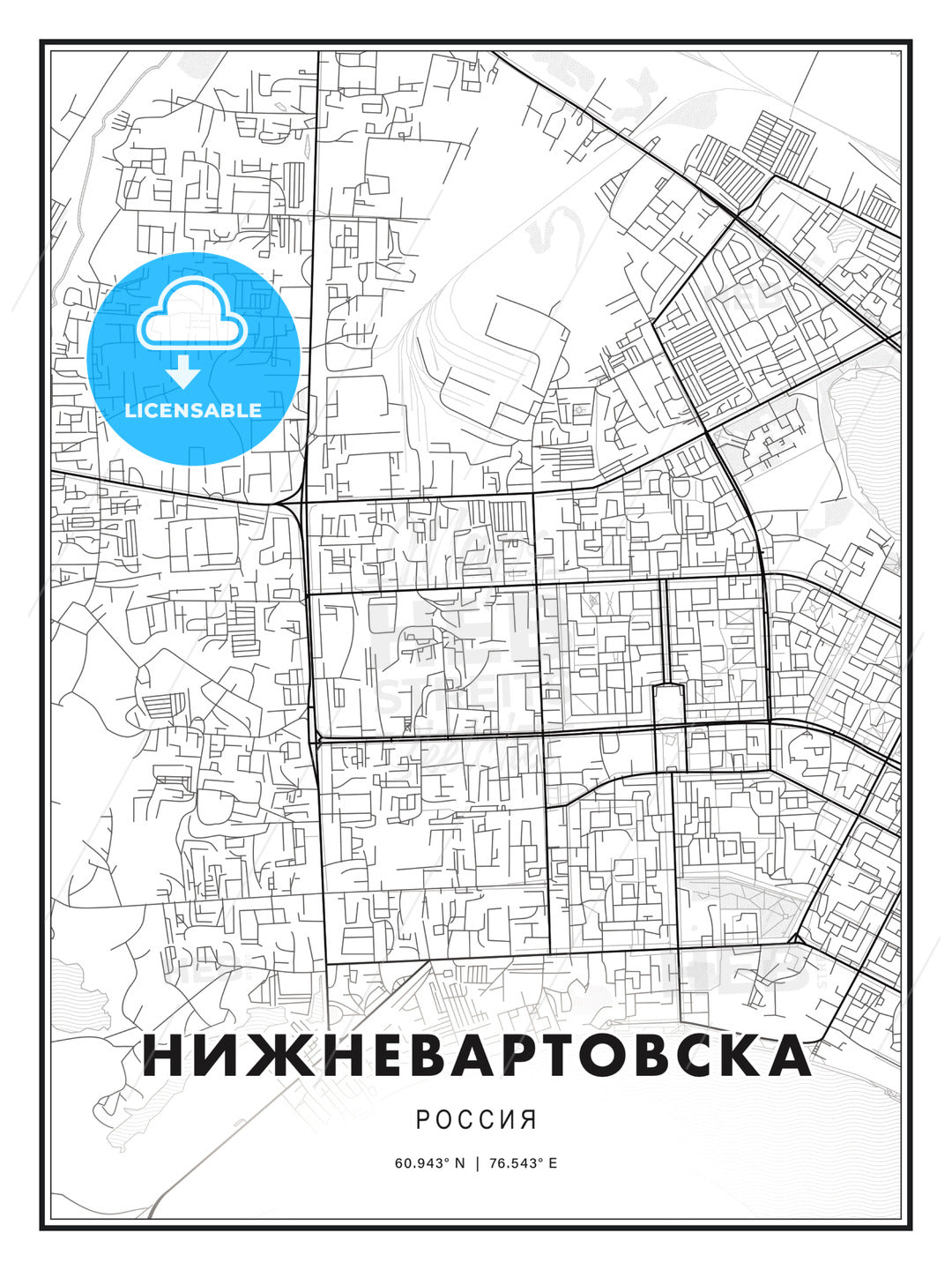 НИЖНЕВАРТОВСКА / Nizhnevartovsk, Russia, Modern Print Template in Various Formats - HEBSTREITS Sketches