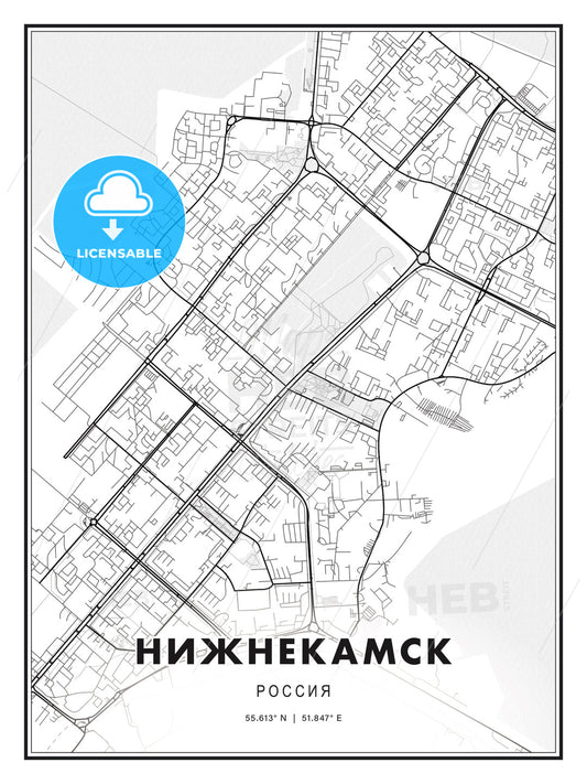 НИЖНЕКАМСК / Nizhnekamsk, Russia, Modern Print Template in Various Formats - HEBSTREITS Sketches