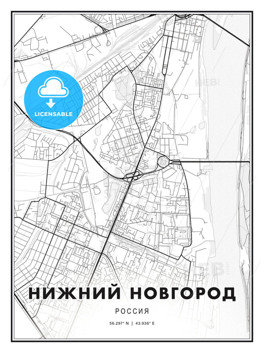 НИЖНИЙ НОВГОРОД / Nizhny Novgorod, Russia, Modern Print Template in Various Formats - HEBSTREITS Sketches