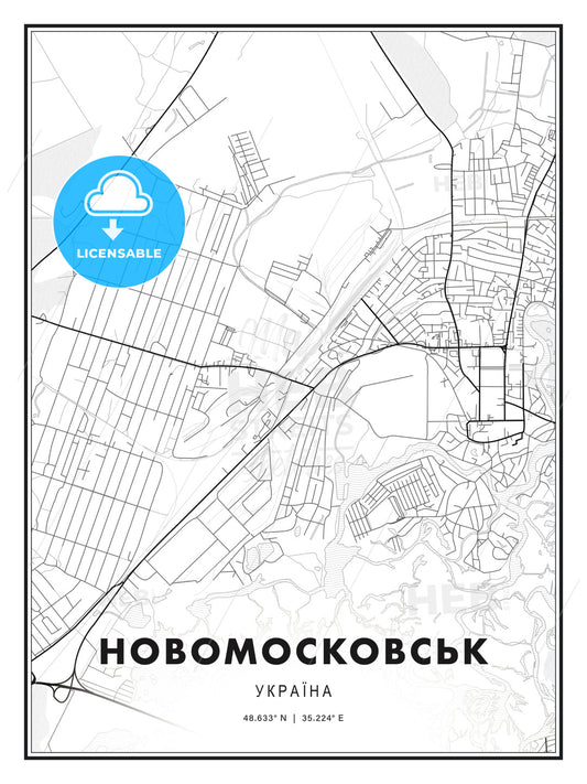 НОВОМОСКОВСЬК / Novomoskovsk, Ukraine, Modern Print Template in Various Formats - HEBSTREITS Sketches