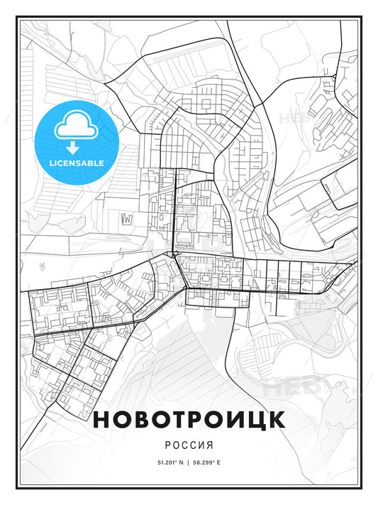 НОВОТРОИЦК / Novotroitsk, Russia, Modern Print Template in Various Formats - HEBSTREITS Sketches