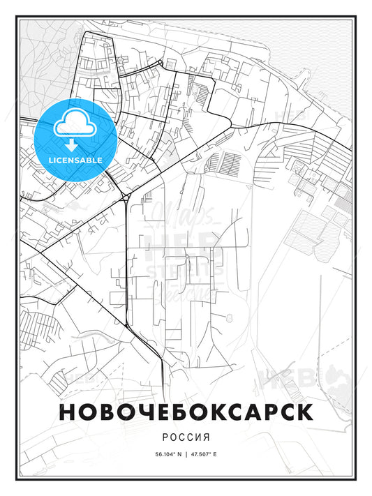 НОВОЧЕБОКСАРСК / Novocheboksarsk, Russia, Modern Print Template in Various Formats - HEBSTREITS Sketches