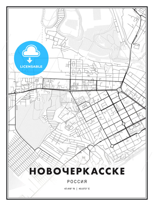 НОВОЧЕРКАССКЕ / Novocherkassk, Russia, Modern Print Template in Various Formats - HEBSTREITS Sketches
