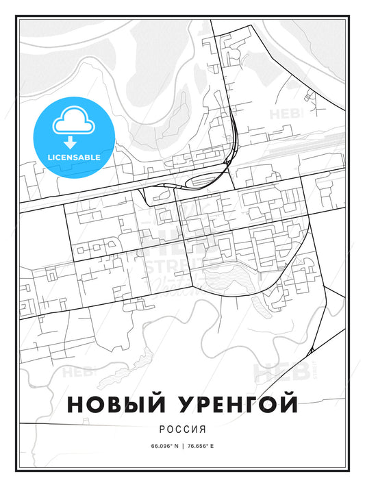 НОВЫЙ УРЕНГОЙ / Novy Urengoy, Russia, Modern Print Template in Various Formats - HEBSTREITS Sketches