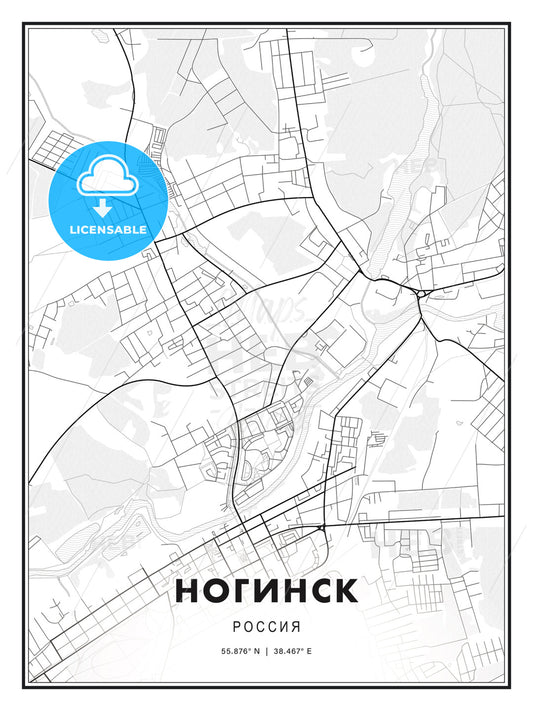 НОГИНСК / Noginsk, Russia, Modern Print Template in Various Formats - HEBSTREITS Sketches