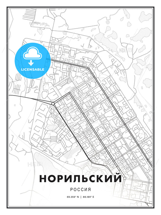 НОРИЛЬСКИЙ / Norilsk, Russia, Modern Print Template in Various Formats - HEBSTREITS Sketches