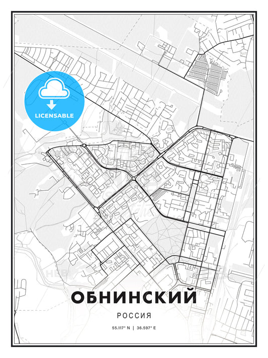 ОБНИНСКИЙ / Obninsk, Russia, Modern Print Template in Various Formats - HEBSTREITS Sketches