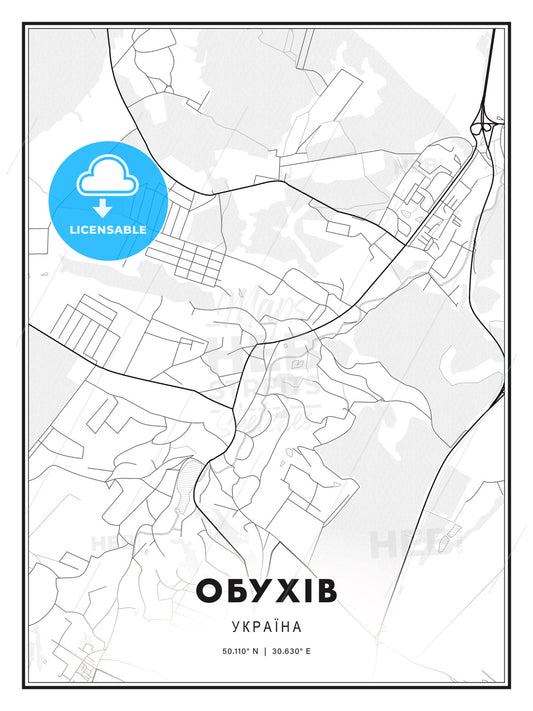 ОБУХІВ / Obukhiv, Ukraine, Modern Print Template in Various Formats - HEBSTREITS Sketches