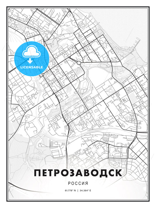 ПЕТРОЗАВОДСК / Petrozavodsk, Russia, Modern Print Template in Various Formats - HEBSTREITS Sketches