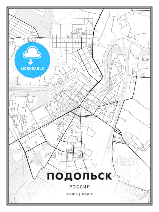 ПОДОЛЬСК / Podolsk, Russia, Modern Print Template in Various Formats - HEBSTREITS Sketches