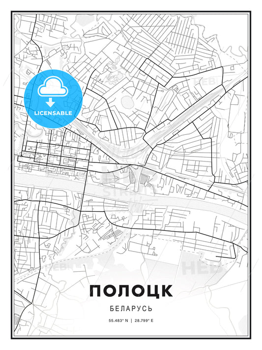 ПОЛОЦК / Polotsk, Belarus, Modern Print Template in Various Formats - HEBSTREITS Sketches