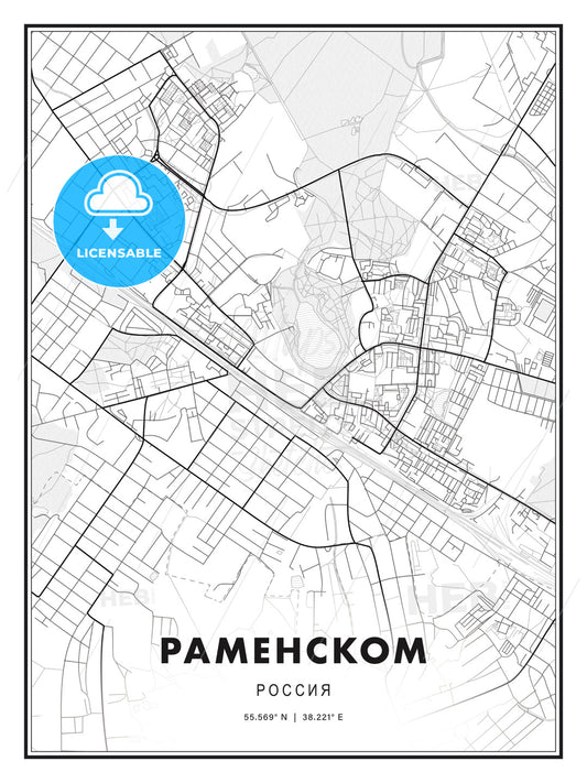 РАМЕНСКОМ / Ramenskoye, Russia, Modern Print Template in Various Formats - HEBSTREITS Sketches