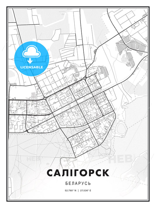 САЛІГОРСК / Salihorsk, Belarus, Modern Print Template in Various Formats - HEBSTREITS Sketches