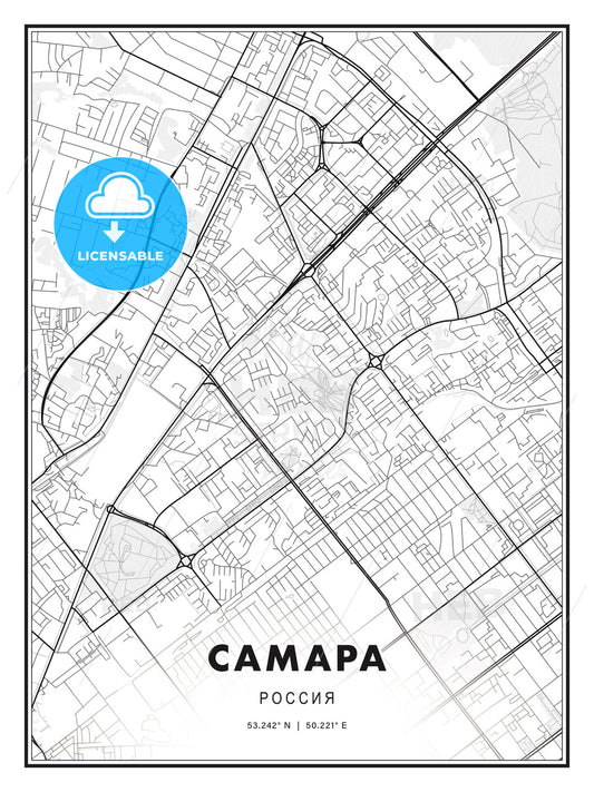 САМАРА / Samara, Russia, Modern Print Template in Various Formats - HEBSTREITS Sketches