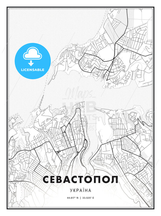 СЕВАСТОПОЛ / Sevastopol, Ukraine, Modern Print Template in Various Formats - HEBSTREITS Sketches