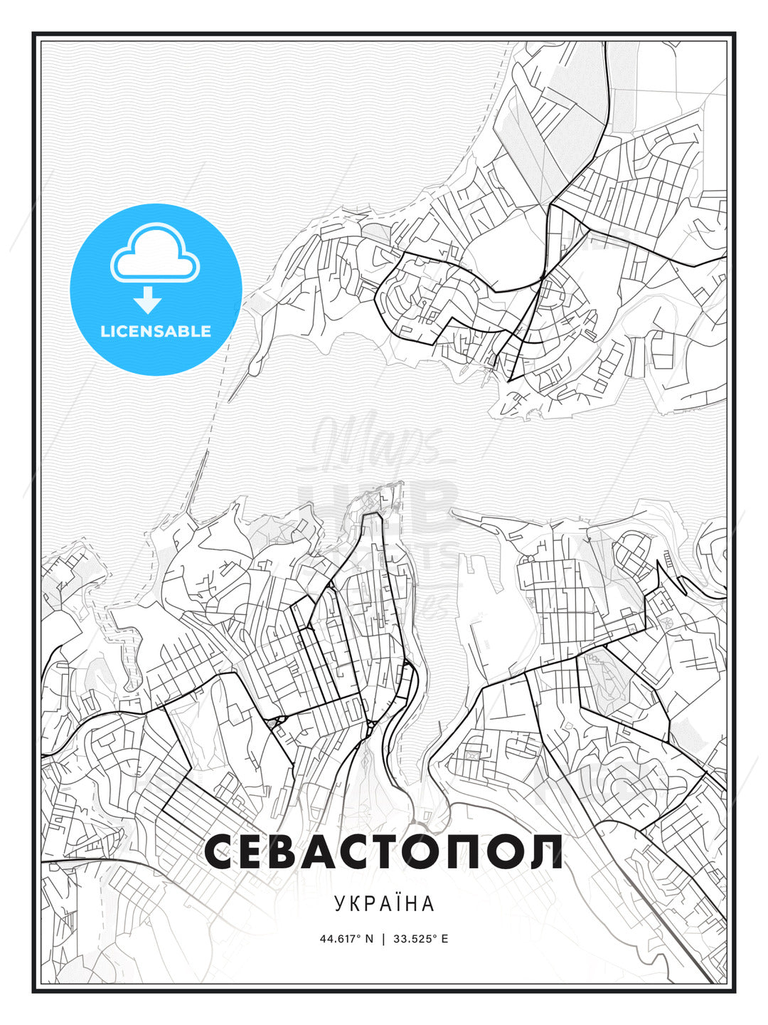 СЕВАСТОПОЛ / Sevastopol, Ukraine, Modern Print Template in Various Formats - HEBSTREITS Sketches