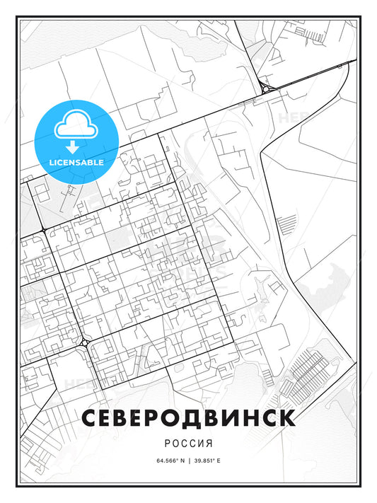 СЕВЕРОДВИНСК / Severodvinsk, Russia, Modern Print Template in Various Formats - HEBSTREITS Sketches