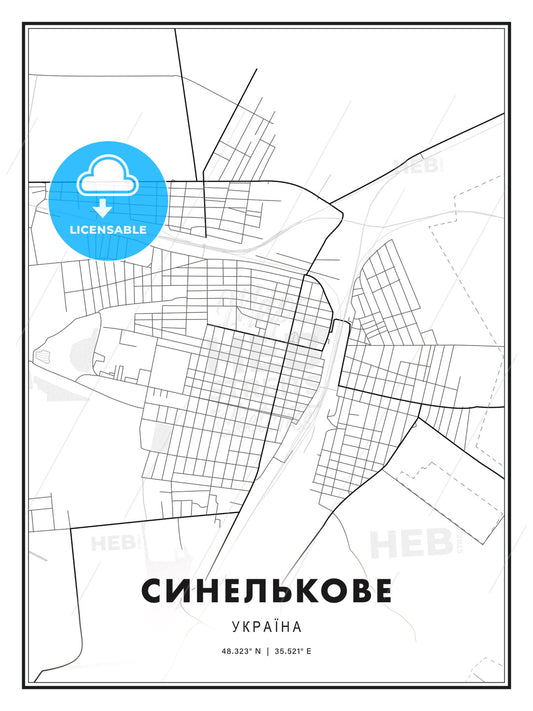 СИНЕЛЬКОВЕ / Synelnykove, Ukraine, Modern Print Template in Various Formats - HEBSTREITS Sketches
