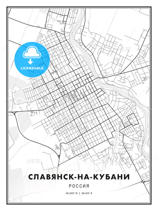 СЛАВЯНСК-НА-КУБАНИ / Slavyansk-na-Kubani, Russia, Modern Print Template in Various Formats - HEBSTREITS Sketches