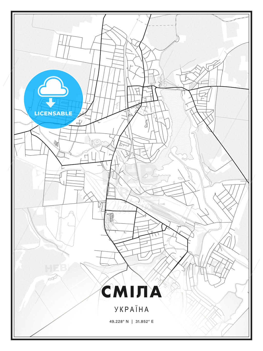 СМІЛА / Smila, Ukraine, Modern Print Template in Various Formats - HEBSTREITS Sketches