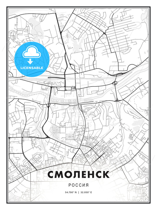СМОЛЕНСК / Smolensk, Russia, Modern Print Template in Various Formats - HEBSTREITS Sketches