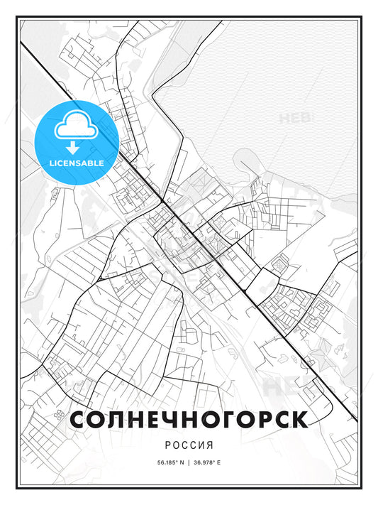 СОЛНЕЧНОГОРСК / Solnechnogorsk, Russia, Modern Print Template in Various Formats - HEBSTREITS Sketches