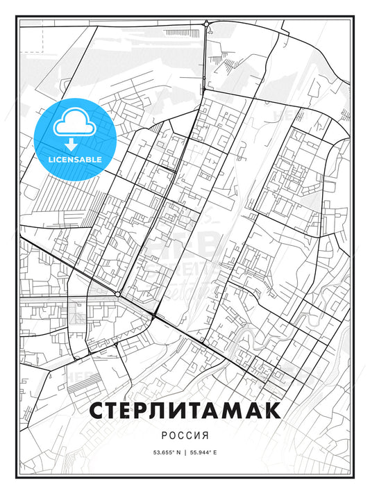 СТЕРЛИТАМАК / Sterlitamak, Russia, Modern Print Template in Various Formats - HEBSTREITS Sketches